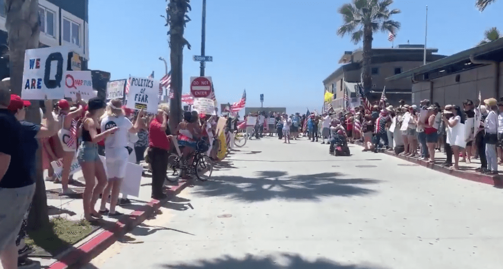 VIDEO: Weekend Protests Against Lock Down Orders In Pacific&nbsp;Beach