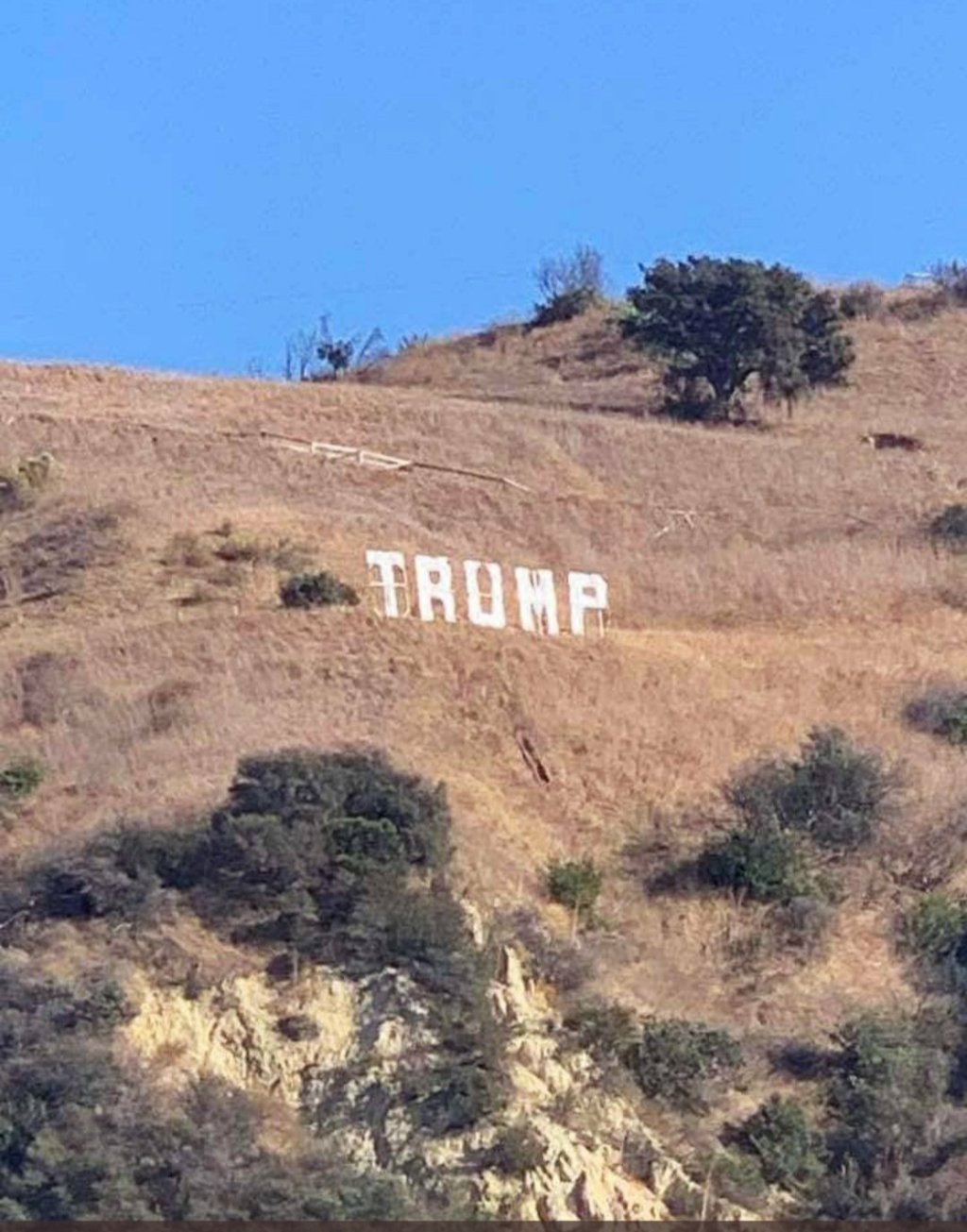 Hollywood-Style Trump Sign Is Put Back Up In Different&nbsp;Location